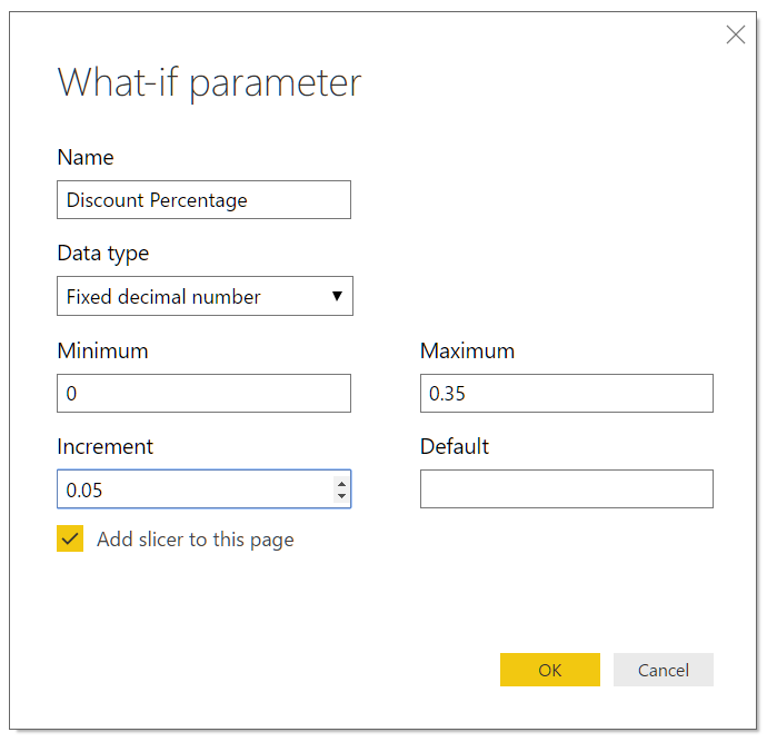 Параметр name. Power bi timeline Slicer.